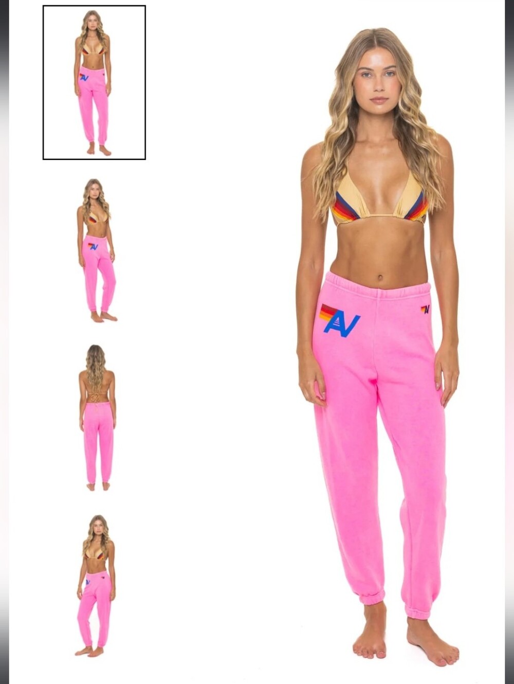 Aviator Nation Size M Pink Joggers Retail $158